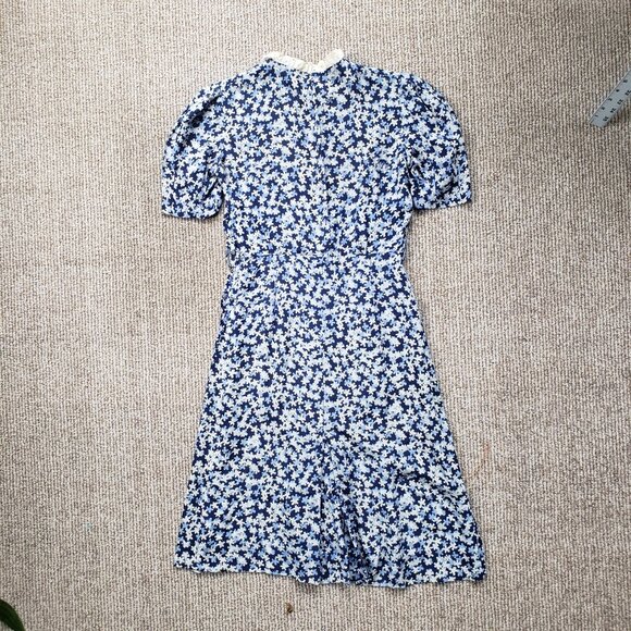 Vintage 30s Day Dress Women's Small Blue - Picture 4 of 12